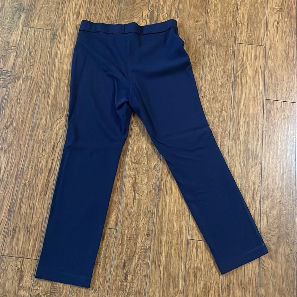 Rafaella Comfort Pull-On Dress Pants Size 14 Navy Stretch Work Viscose Slim - Picture 9 of 12
